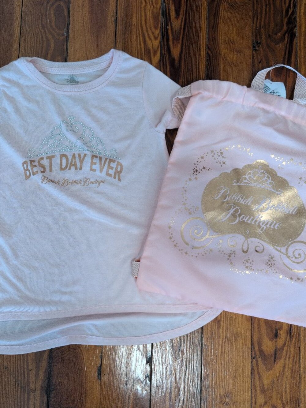 Bibbidi Bobbidi Boutique Set Shirt Sash and Bag Kids Small
